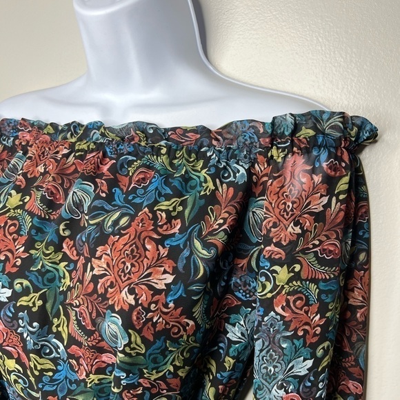 Sam Edelman Off the Shoulder Long Sleeve Floral Mini Dress - Picture 4 of 8